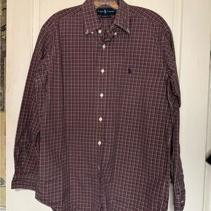 Polo by Ralph Lauren Men's Maroon Plaid Shirt